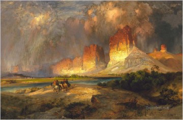 Thomas Moran Falaises de l’Upper Colorado River Wyoming Territoire Far West Peinture à l'huile
